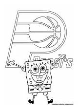 Coloring Pacers Pages Detroit Pistons Indiana Nba Spongebob Print Maatjes sketch template