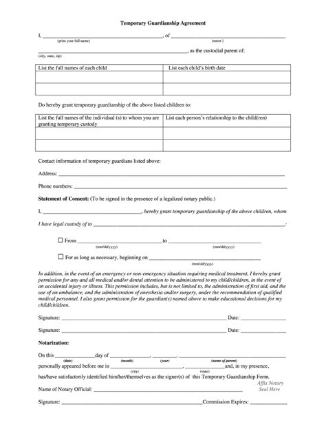 printable guardianship forms texas tutoreorg master  documents