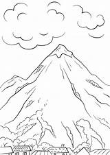 Coloring Pages Mountains Printable Kids sketch template
