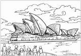 Coloring Opera House Colouring Sydney Australia Pages Kids Around Uluru Australian Flag Activityvillage Related Printable Board Activities Map Classroom Postcards sketch template