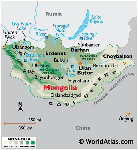 mongolia large color map