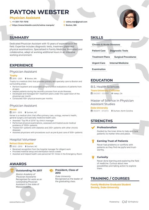 physician assistant resume examples guide   layout skills