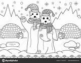 Colorare Paesaggi Invernale Invernali Adulti Orsi Polari Stagione Nella sketch template