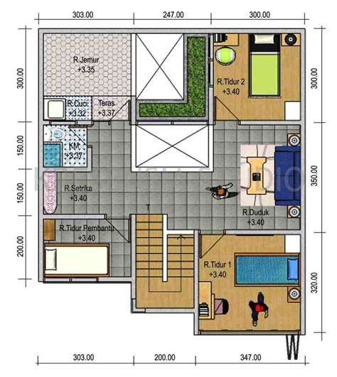 denah rumah sederhana  kamar tidur terbaik fimell