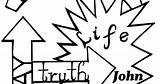 Way Truth Life Am Coloring sketch template