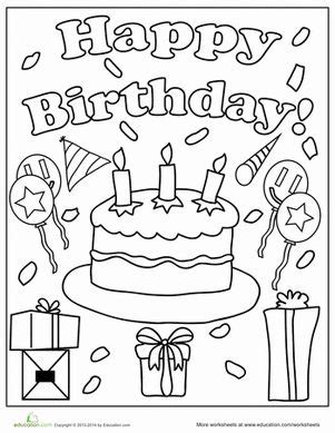 happy birthday coloring pages images  pinterest coloring