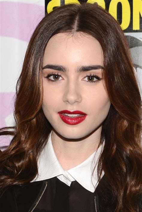 lily collins red lips — get her sexy vampy look