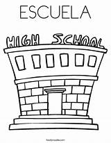 Coloring Escuela School Built California Usa sketch template