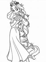 Coloring Pages Rapunzel Disney Tangled Popular sketch template