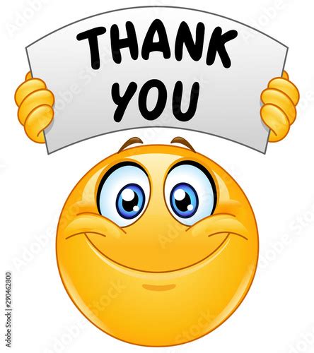 Emoticon With Thank You Sign Stock Vector Adobe Stock