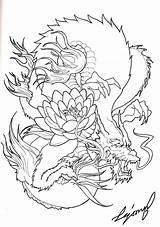 Drito Outlines Cherry Pagoda Blossom Tatto Foo sketch template