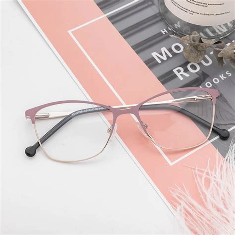 metal women glasses frames glasses frame pink eyeglasses tf2198c5