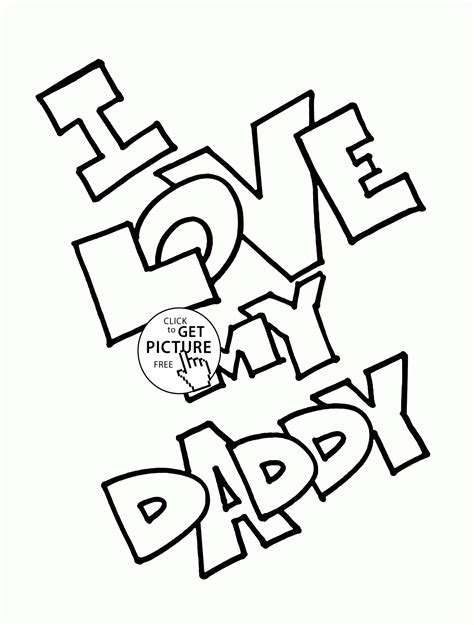 love  daddy coloring page  kids fathers day coloring pages
