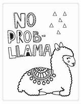 Llama Lama Prob Druckbare Simple Alpacas Druck Llamas Sloth Pusheen sketch template
