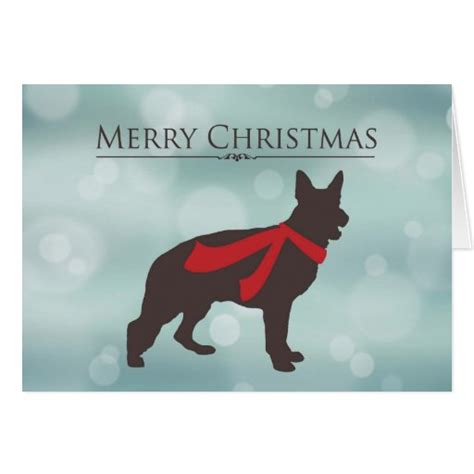 Merry Christmas German Shepherd In Red Scarf Bok Card Zazzle