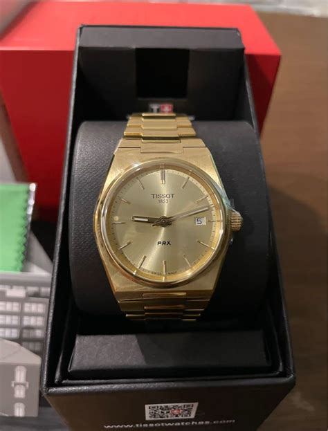 tissot prx mm gold plated luxury watches  carousell