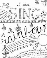 Coloring Pages Music Printable Color Musical Adult Rainbow Relax Adults Easy Sing Mandala Print Preschoolers Colouring Sheets Kids Themed Crafts sketch template
