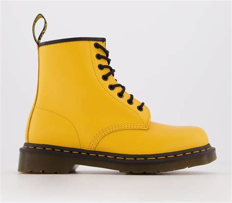 dr martens  eyelet lace  boots yellow ankle boots
