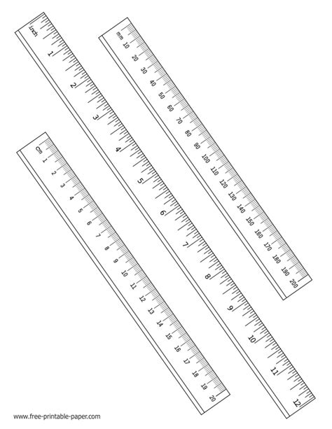 printable ruler  printable paper printable ruler