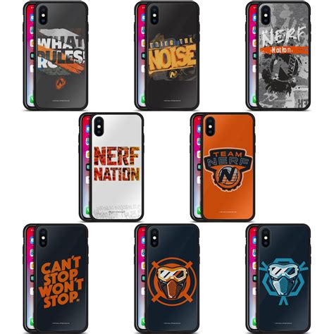 official nerf graphics black hybrid glass  case  iphone phones ebay