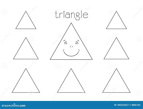 triangle shape coloring page stock illustration illustration  easy