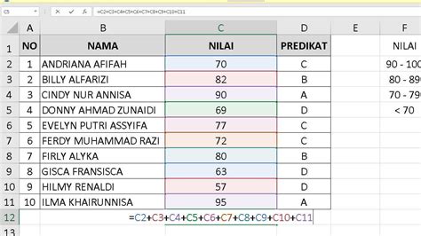 membuat table  word  menjumlahkan nilai secara otomatis