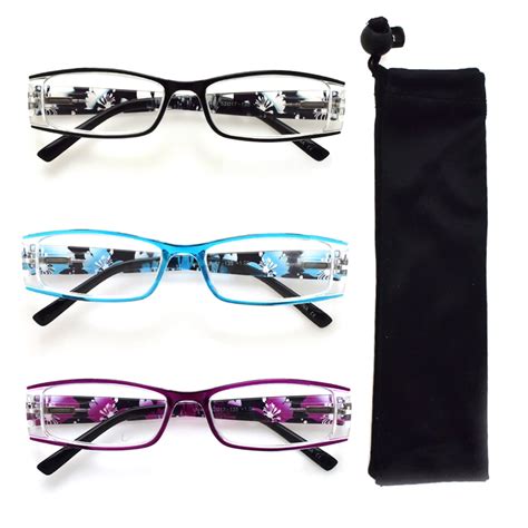 multi floral color reading glasses r213 set of 3 2 75