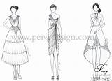 Gaun Sketsa Pesta Berpotongan Peivy Baju Pendek Ide sketch template