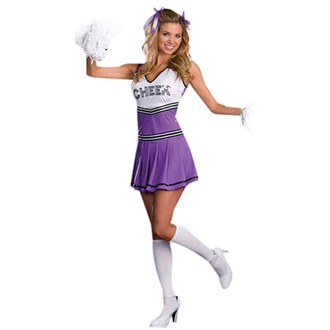 Sexy Purple Cheerleaders Dress Halloween Costume 1 Piece 421282 2020