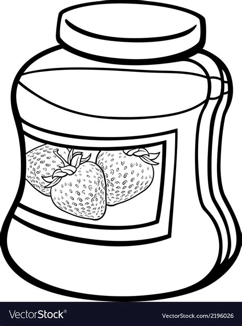 jam  jar cartoon coloring page royalty  vector image
