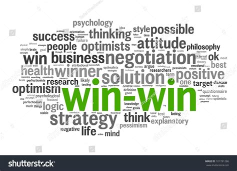winwin winning solution concept word tag stock illustration