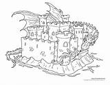 Dragon Coloring Pages Castle Medieval Drawing Geology Colouring Castles Neuschwanstein Kids Adults Dragons Timvandevall Color Sheets Printable Tim Adult Getdrawings sketch template