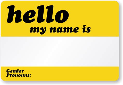 Hello My Name Is Gender Pronouns Label Sku Lb 2848