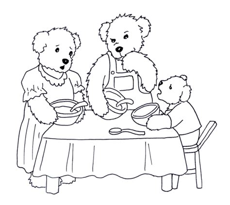 goldilocks    bears coloring pages drawing kids clipartsco
