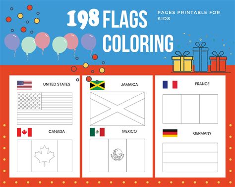 flags coloring pages printable  kids  file  letter etsy