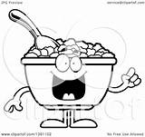 Bowl Cereal Corn Flakes Breakfast Drawing Lineart Waving Friendly Cartoon Illustration Clipart Royalty Character Vector Thoman Cory Clipartmag sketch template