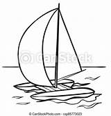 Catamaran Sails Object Isolated sketch template