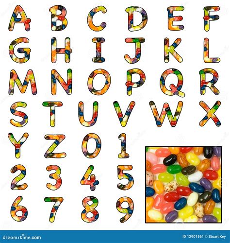 jelly bean sweet alphabet stock image image