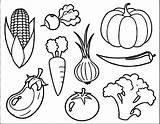 Coloring Vegetable Pages Printable Kids sketch template