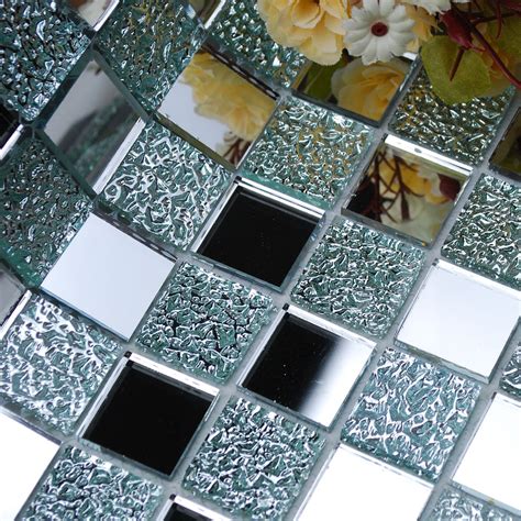 Crystal Glass Backsplash Kitchen Tile Mosaic Design Art Mirrored Wall