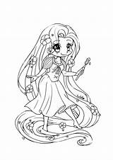 Coloring Pages Rapunzel Cute Disney Chibi Tangled Princess Related Posts Printable sketch template