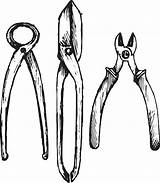 Pliers Illustrations Vector Clip Cutting sketch template