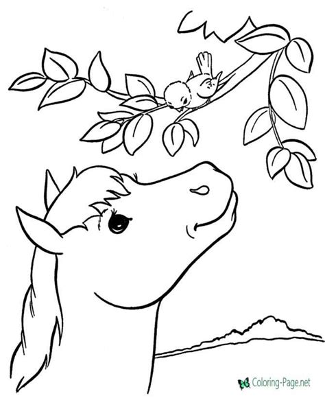 gambar horse coloring pages friendly young page christmas  rebanas