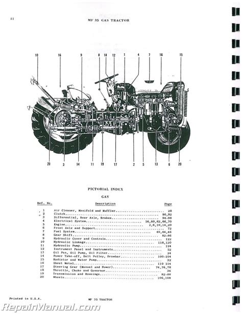 massey ferguson mf  gas diesel tractor parts manual