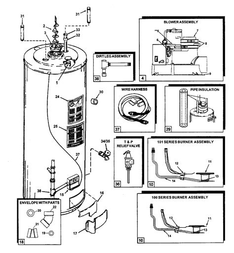 richmond water heater parts list