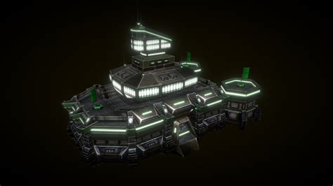 drt sci fi building command center buy royalty   model