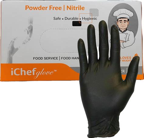 amazoncom ichef glove food service food handling nitrile gloves black