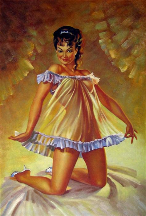 Rep Gil Elvgren 24x36 In Stretched Oil Painting Canvas