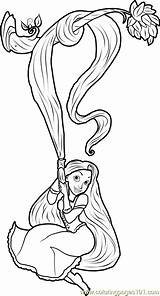 Coloring Rapunzel Pages Swinging Tangled Coloringpages101 sketch template