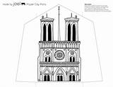 Dame Notre Template Paris Paper City Maqueta Joel Francia Visitar Printble sketch template